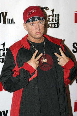 Eminem in red and black